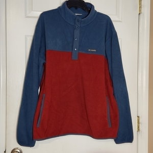 Columbia Steens Mountain half snap fleece in Navy Blue and Red‎ XL